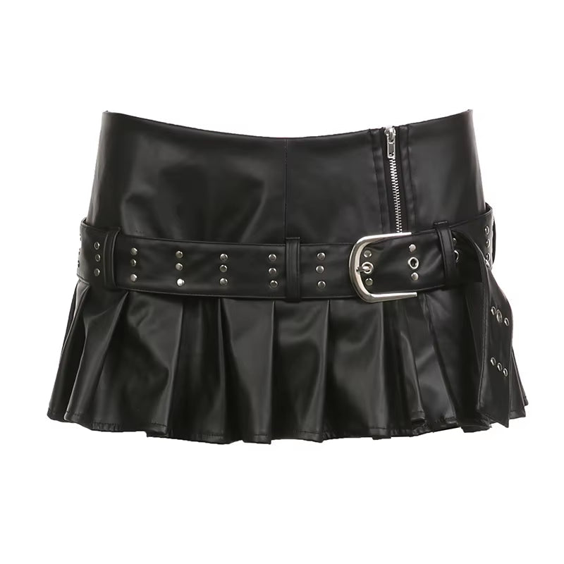 PunkRave Leather Slit Skirt